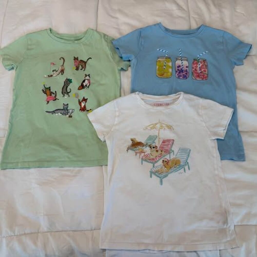 Crewcuts Girls Graphic T-Shirts Size S (6-7) - Bundle of 3